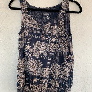 SONOMA Navy Blue Print Tank Top Women's